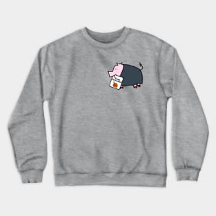 Small Vampire Pig with Halloween Horror Greeting Crewneck Sweatshirt